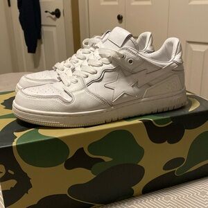 Bathing ape triple white sk8 sta